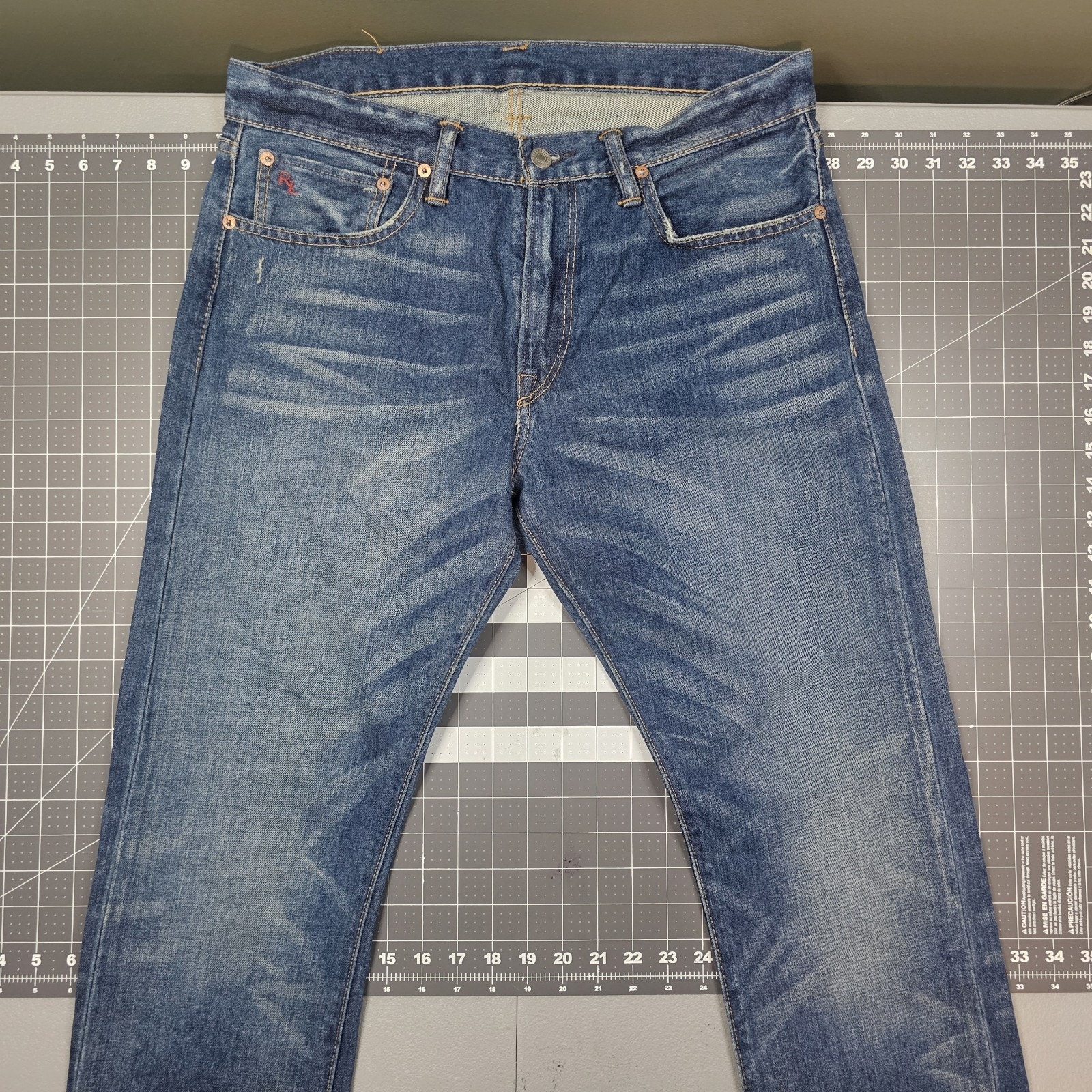 Polo Ralph Lauren Jeans 32x34 Blue Stratford Wash Slim Straight Distressed Read